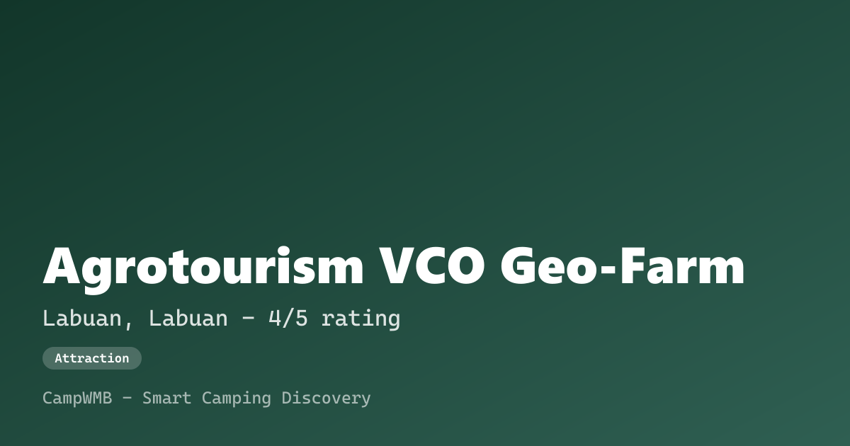 Visual sementara Agrotourism VCO Geo-Farm