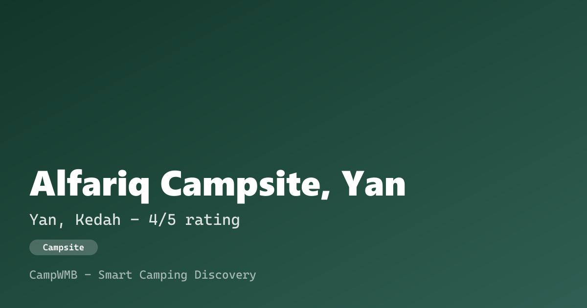 Visual sementara Alfariq Campsite, Yan