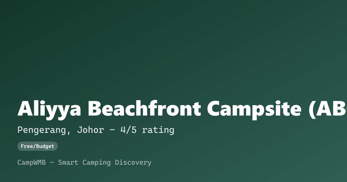 Visual sementara Aliyya Beachfront Campsite (ABC)