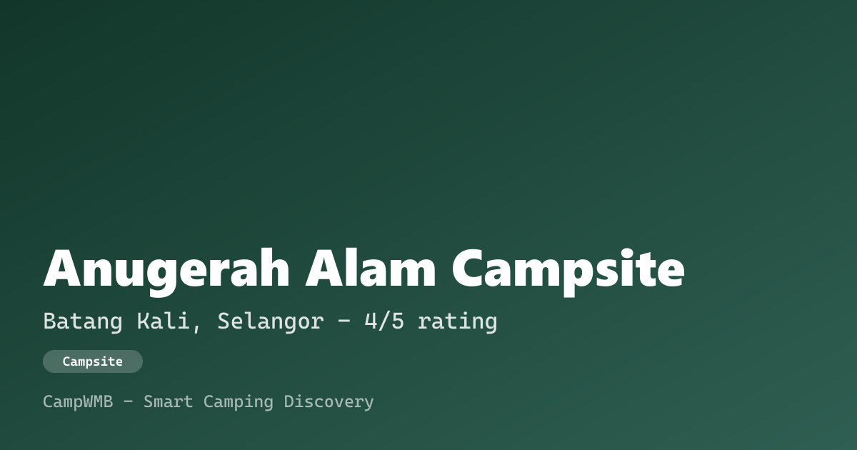 Visual sementara Anugerah Alam Campsite