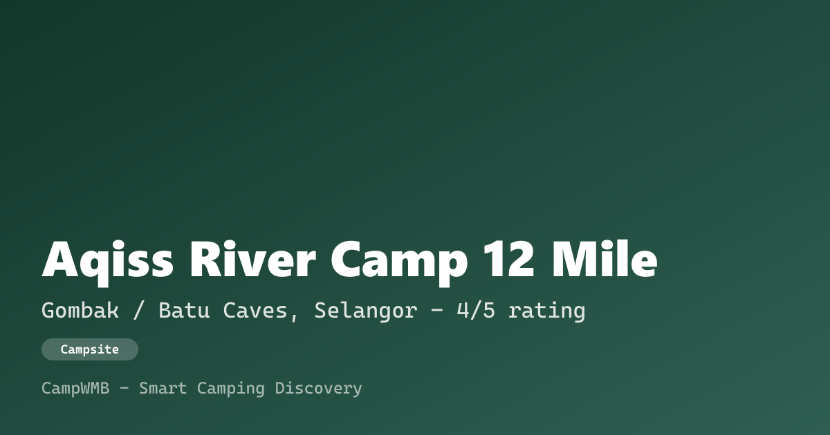 Visual sementara Aqiss River Camp 12 Mile