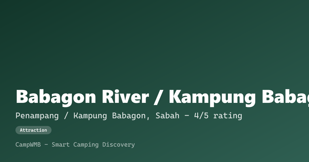 Visual sementara Babagon River / Kampung Babagon