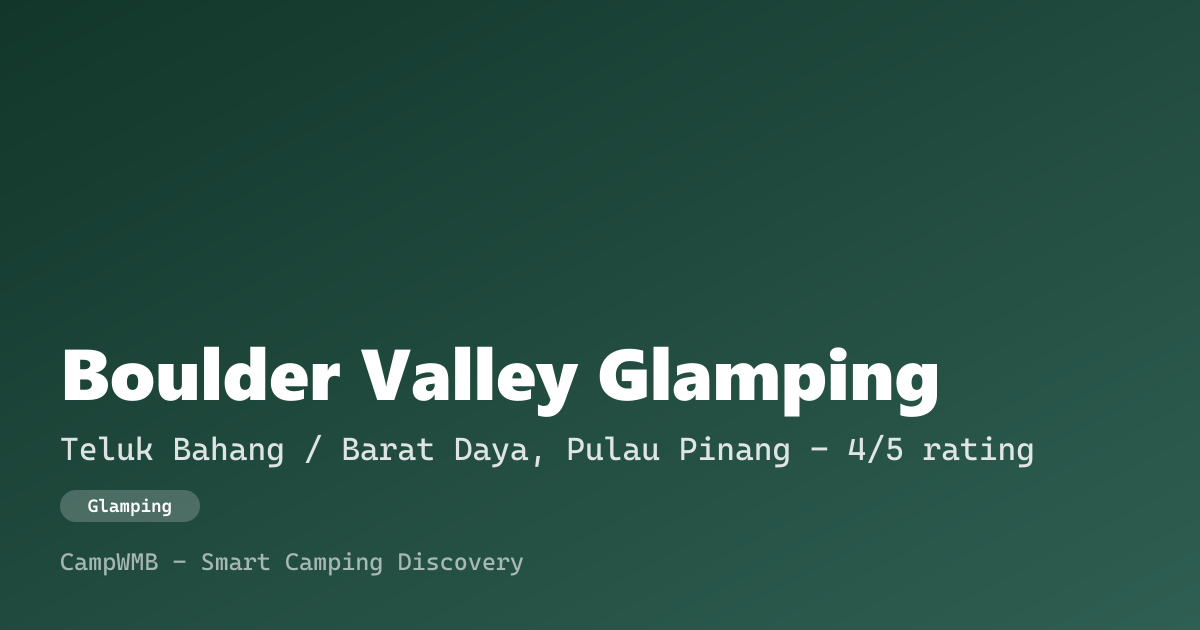 Visual sementara Boulder Valley Glamping