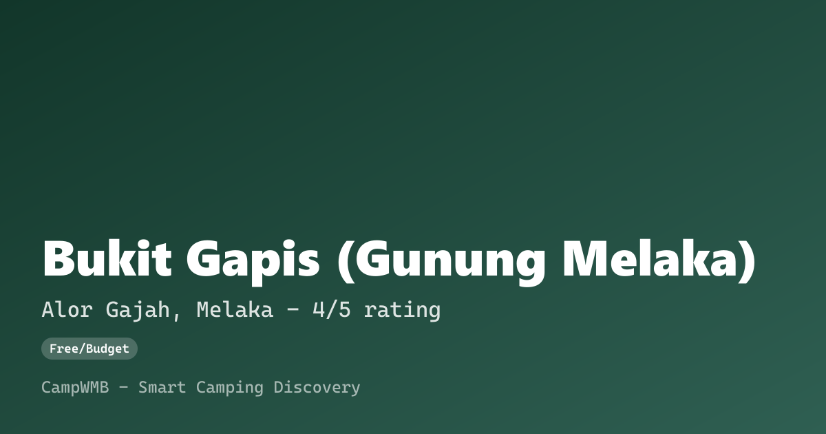 Visual sementara Bukit Gapis (Gunung Melaka)
