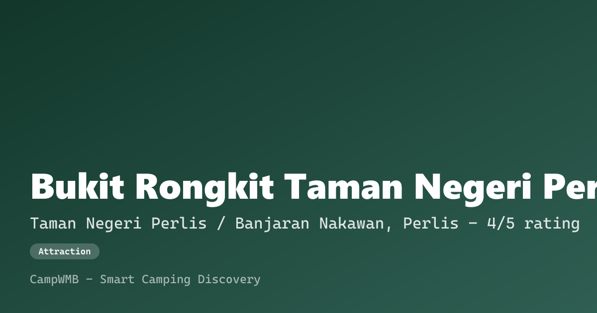 Visual sementara Bukit Rongkit Taman Negeri Perlis