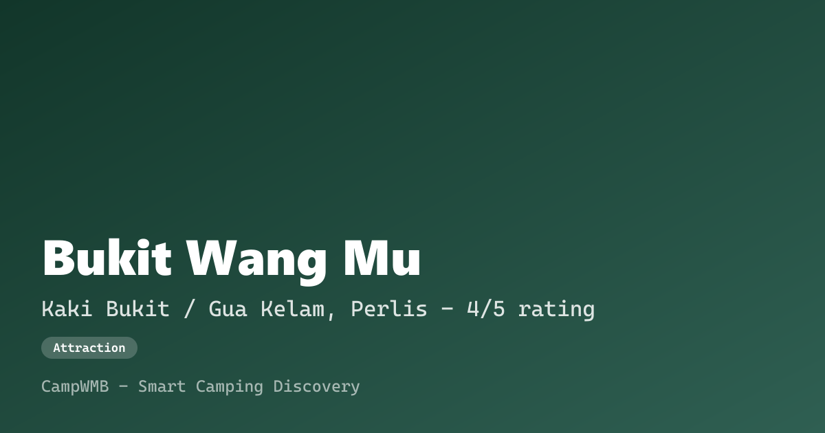 Visual sementara Bukit Wang Mu