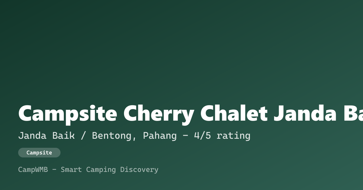 Visual sementara Campsite Cherry Chalet Janda Baik