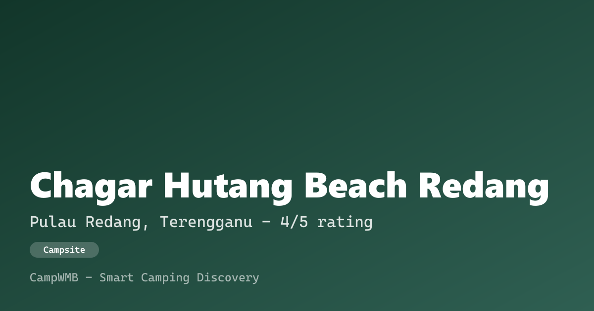Visual sementara Chagar Hutang Beach Redang