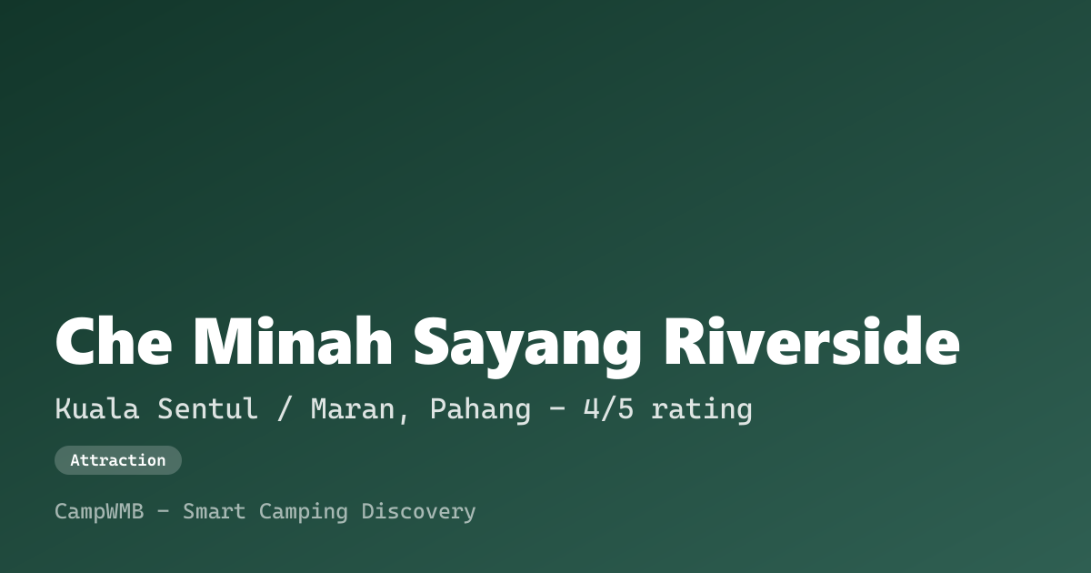 Visual sementara Che Minah Sayang Riverside