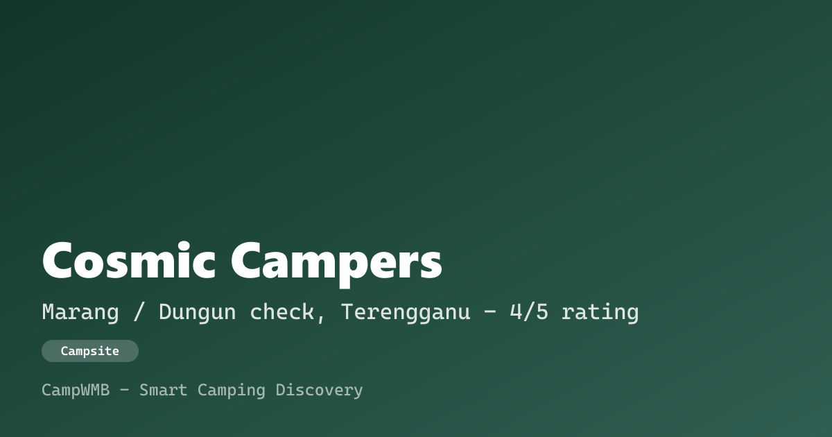 Visual sementara Cosmic Campers