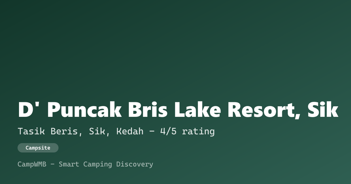 Visual sementara D' Puncak Bris Lake Resort, Sik