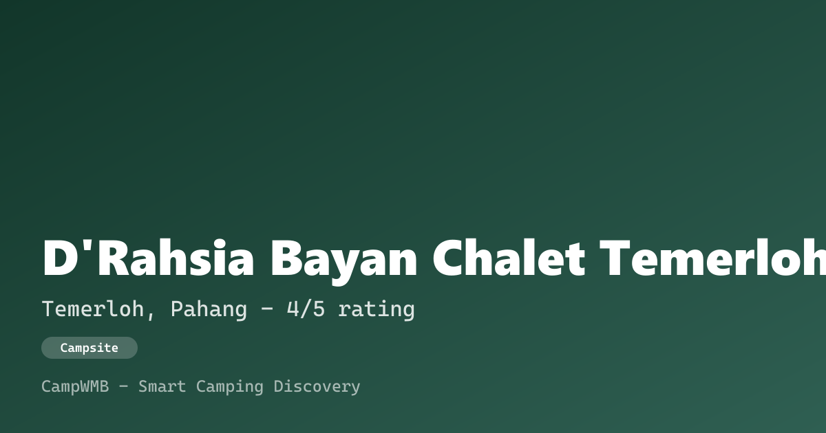 Visual sementara D'Rahsia Bayan Chalet Temerloh