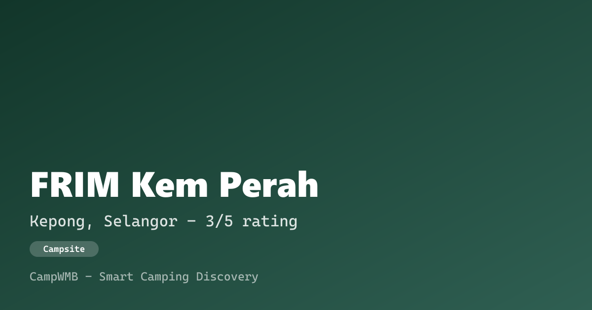 Visual sementara FRIM Kem Perah