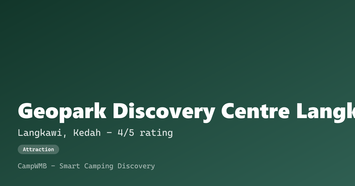 Visual sementara Geopark Discovery Centre Langkawi