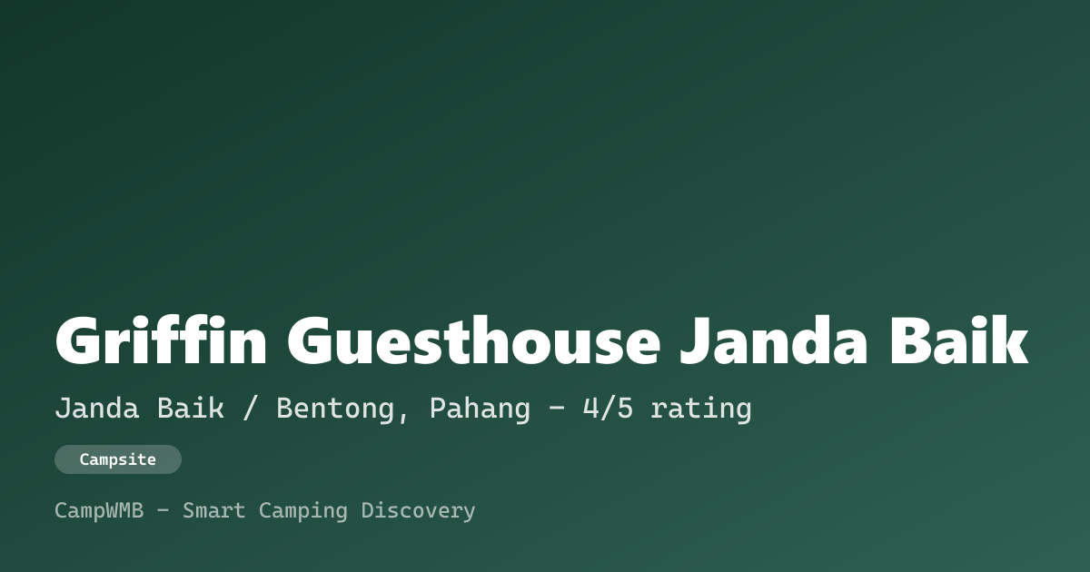 Visual sementara Griffin Guesthouse Janda Baik