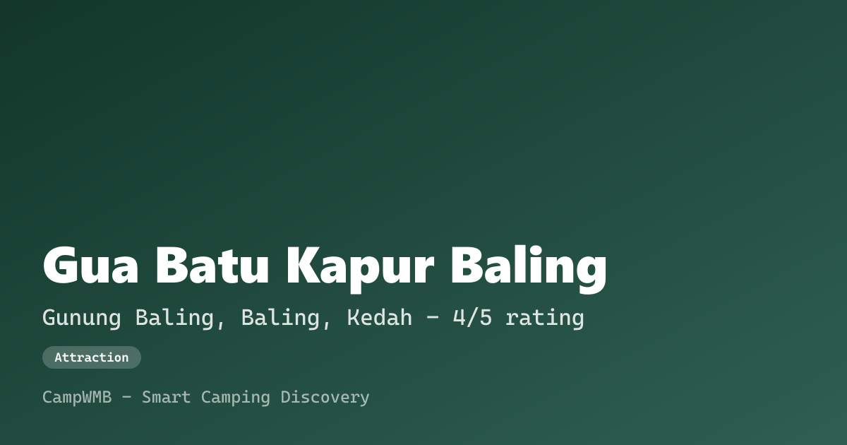 Visual sementara Gua Batu Kapur Baling