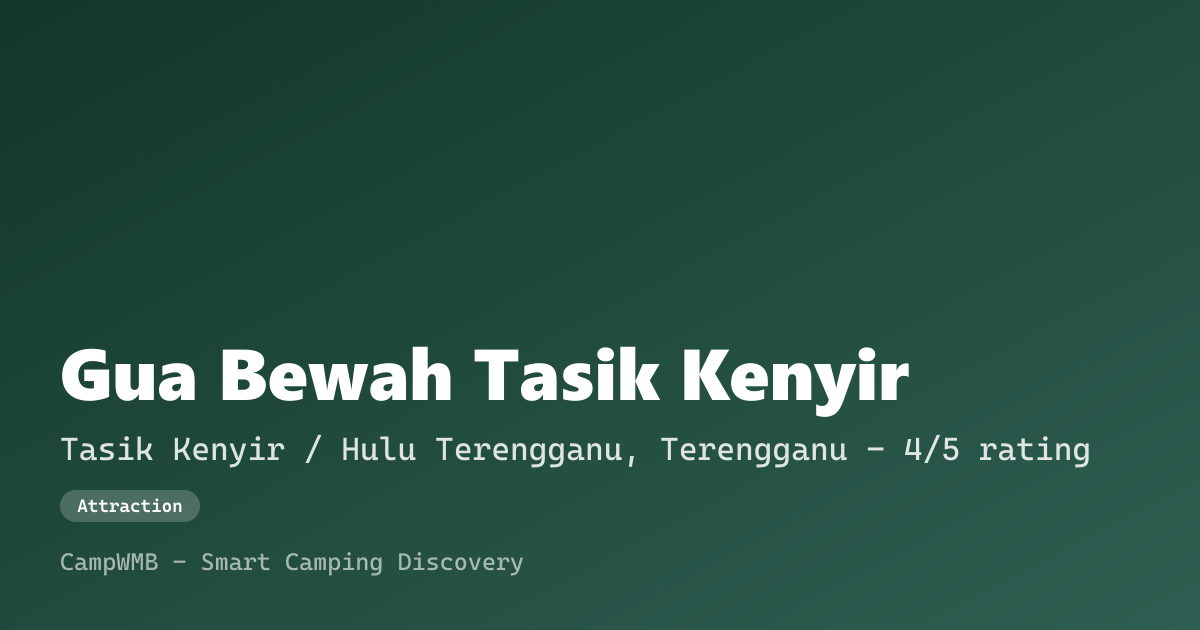 Visual sementara Gua Bewah Tasik Kenyir