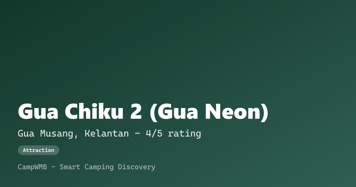 Visual sementara Gua Chiku 2 (Gua Neon)