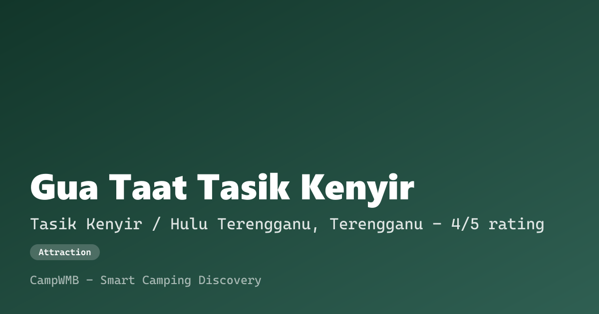 Visual sementara Gua Taat Tasik Kenyir