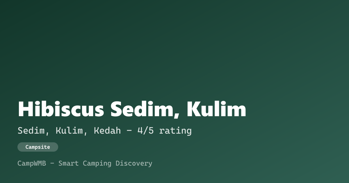 Visual sementara Hibiscus Sedim, Kulim