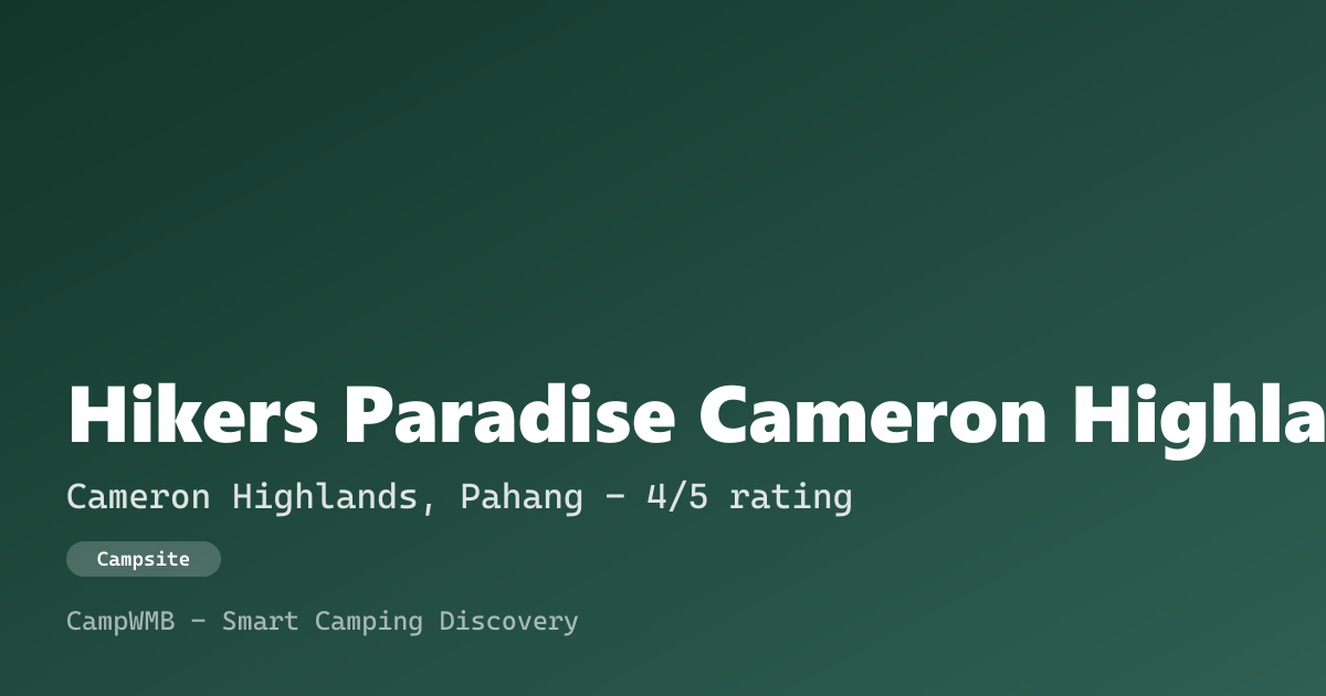 Visual sementara Hikers Paradise Cameron Highlands
