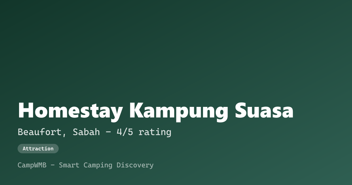 Visual sementara Homestay Kampung Suasa