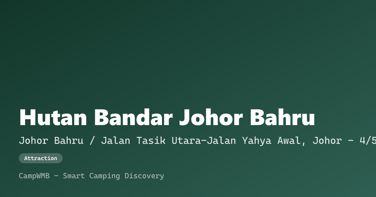 Visual sementara Hutan Bandar Johor Bahru