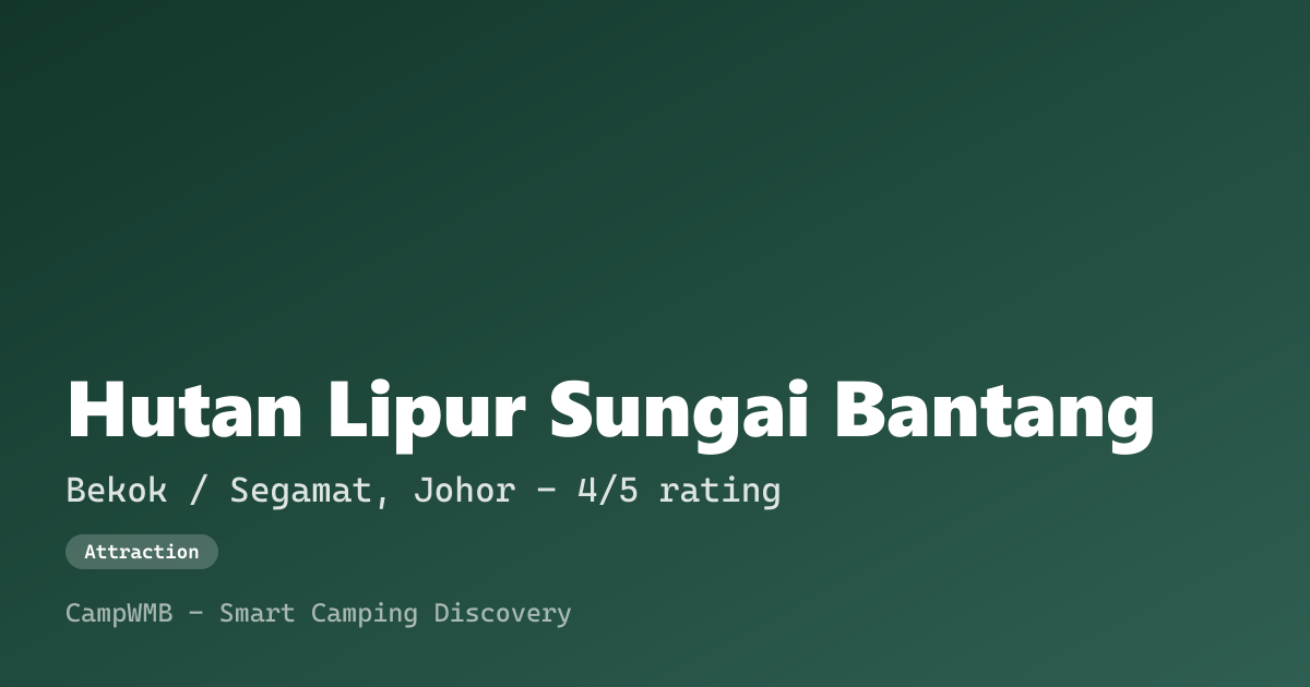 Visual sementara Hutan Lipur Sungai Bantang