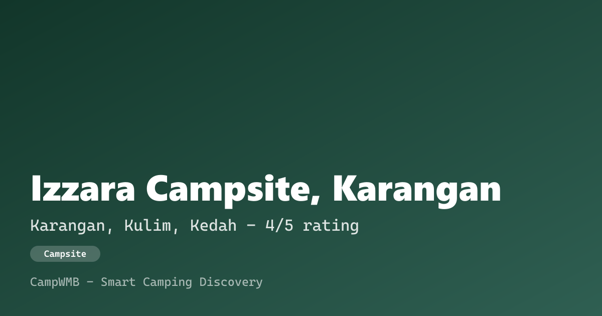 Visual sementara Izzara Campsite, Karangan
