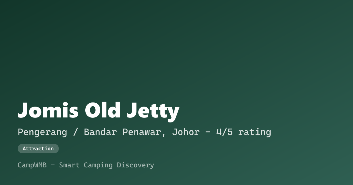 Visual sementara Jomis Old Jetty