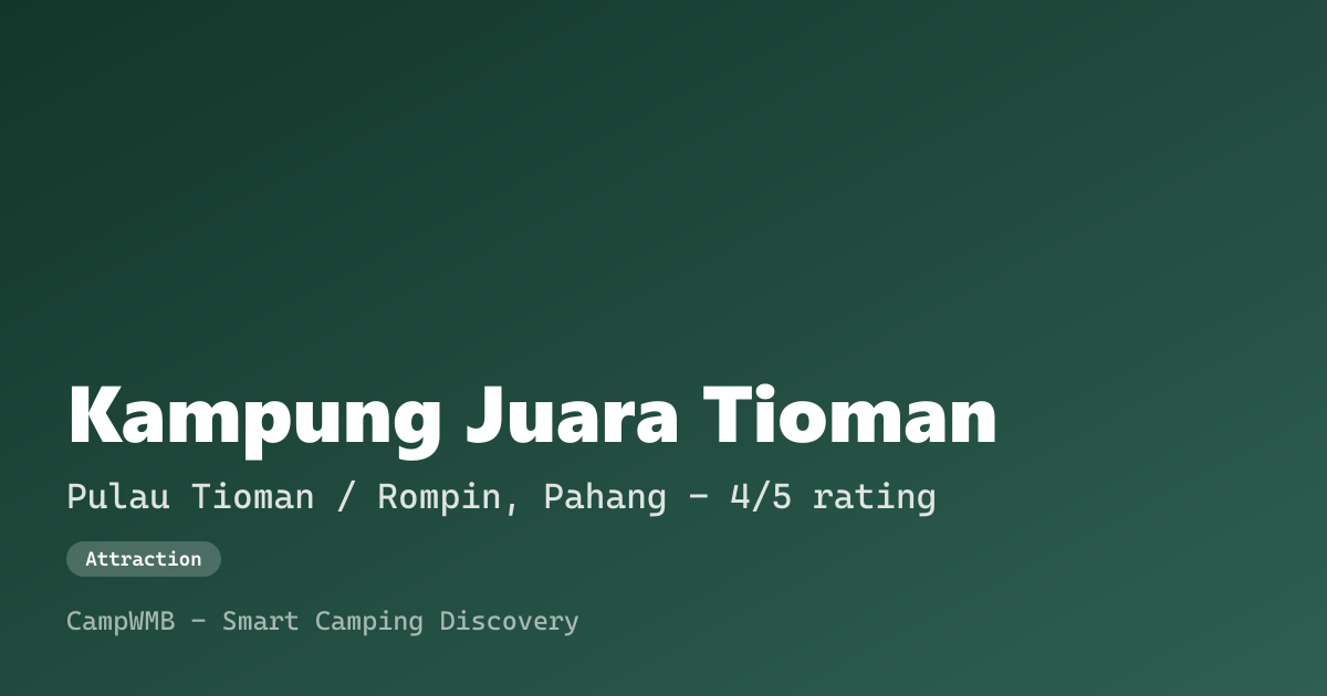 Visual sementara Kampung Juara Tioman