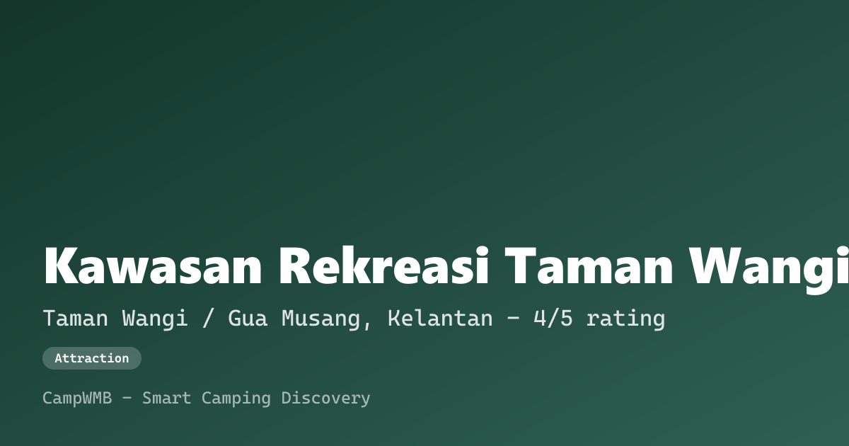 Visual sementara Kawasan Rekreasi Taman Wangi