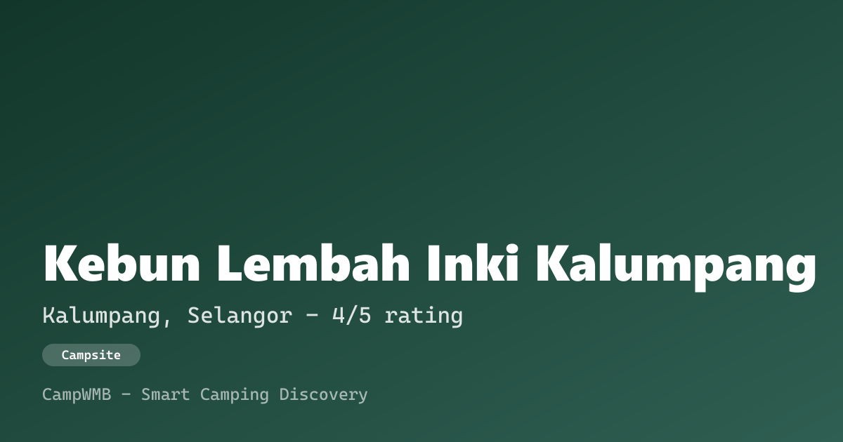 Visual sementara Kebun Lembah Inki Kalumpang