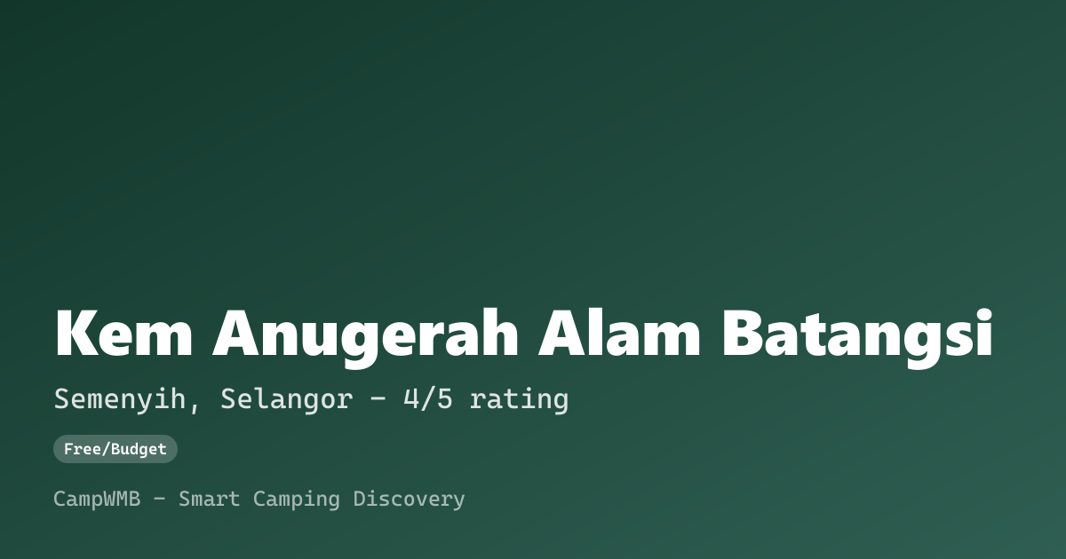 Visual sementara Kem Anugerah Alam Batangsi