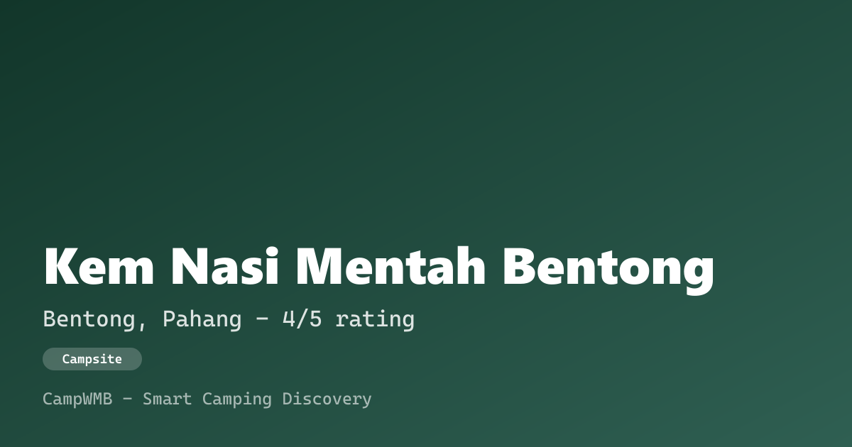Visual sementara Kem Nasi Mentah Bentong