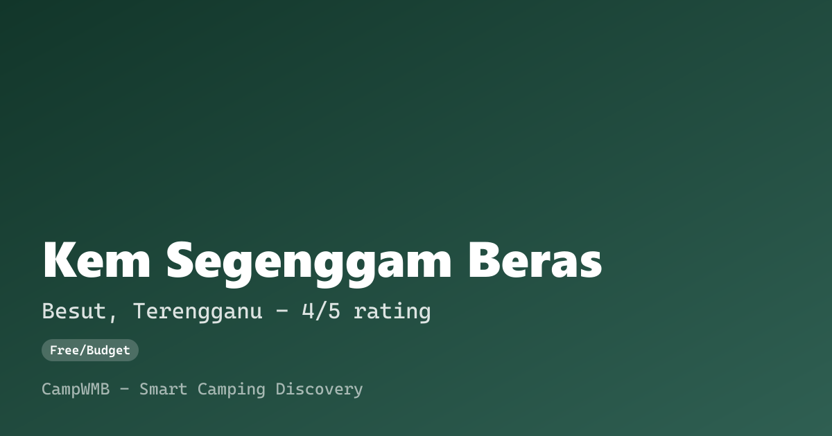 Visual sementara Kem Segenggam Beras