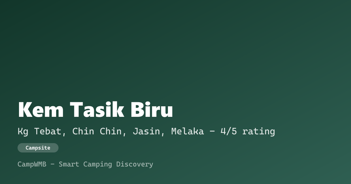 Visual sementara Kem Tasik Biru