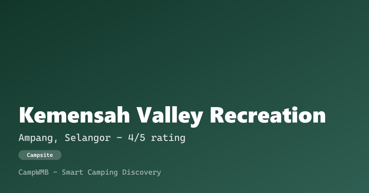 Visual sementara Kemensah Valley Recreation