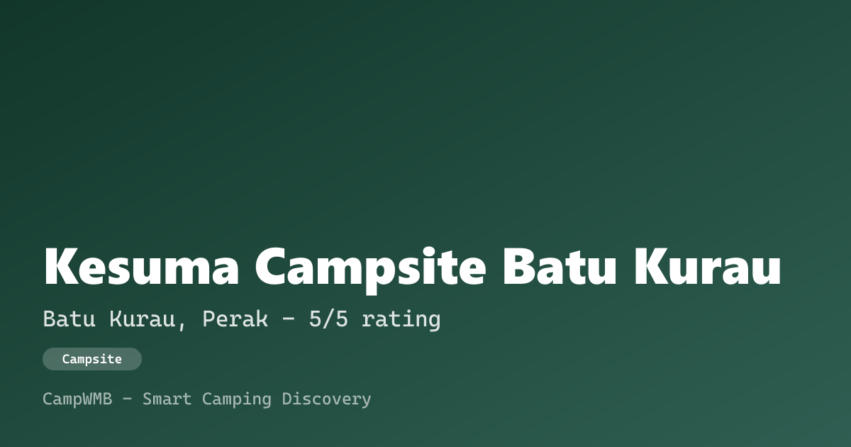 Visual sementara Kesuma Campsite Batu Kurau