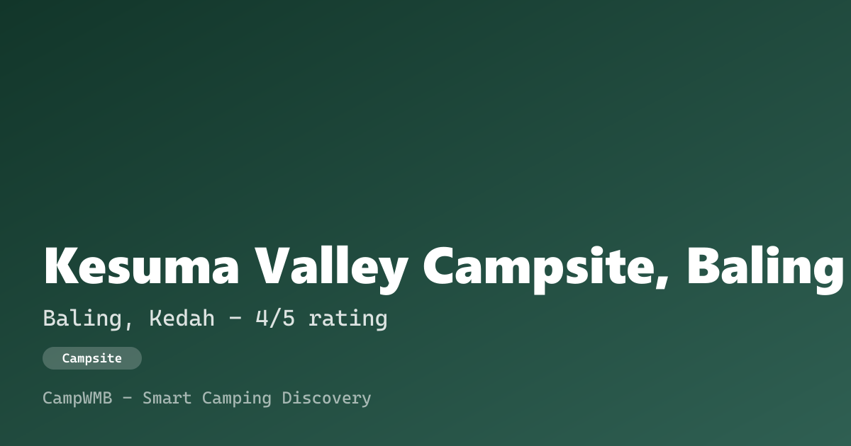 Visual sementara Kesuma Valley Campsite, Baling