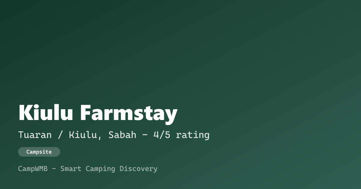 Visual sementara Kiulu Farmstay