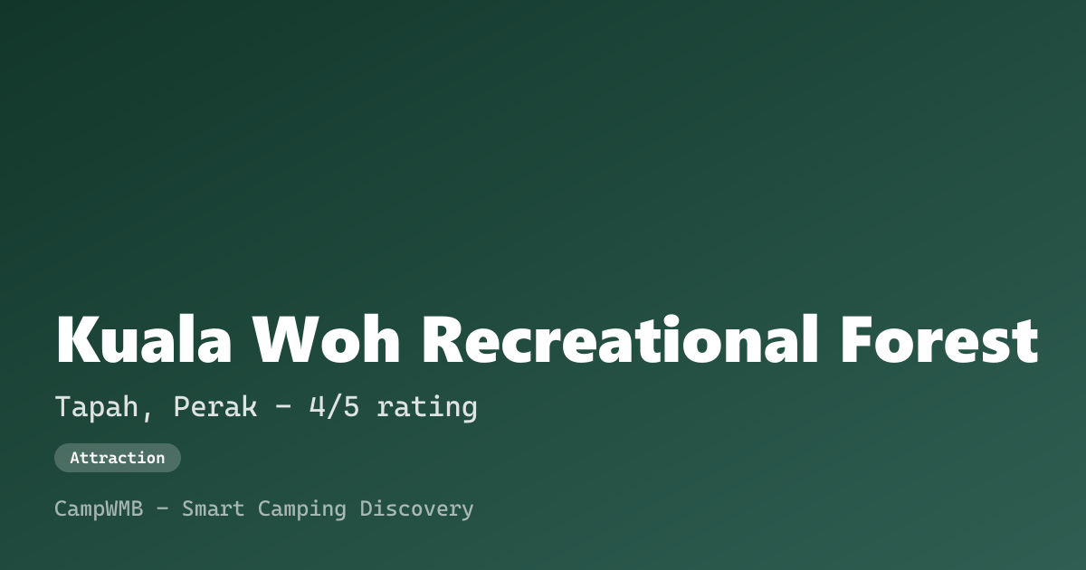 Visual sementara Kuala Woh Recreational Forest