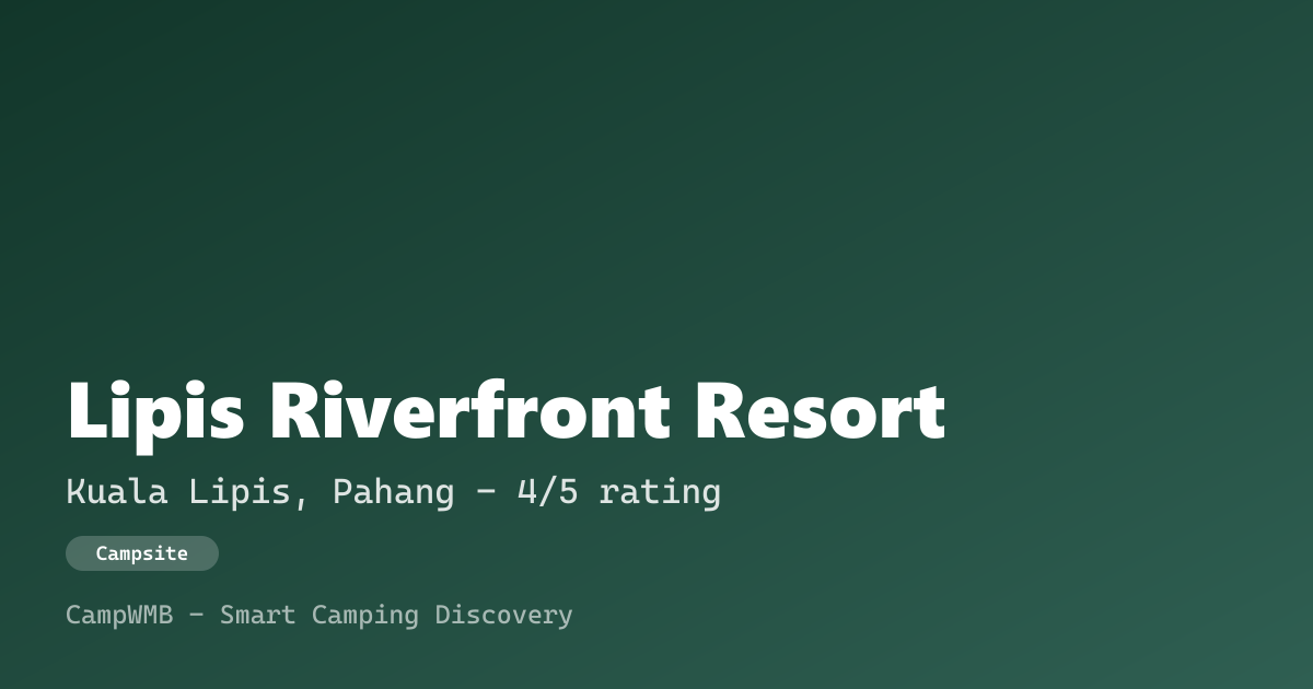 Visual sementara Lipis Riverfront Resort