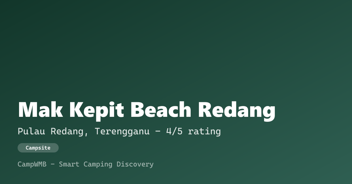 Visual sementara Mak Kepit Beach Redang