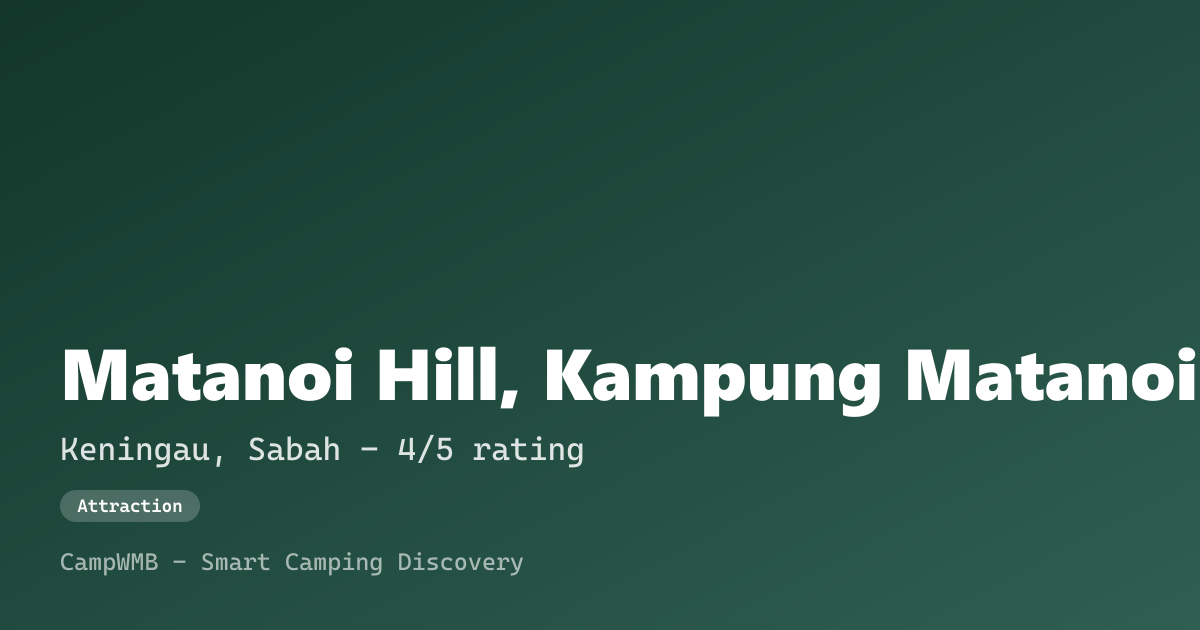 Visual sementara Matanoi Hill, Kampung Matanoi Apin Apin