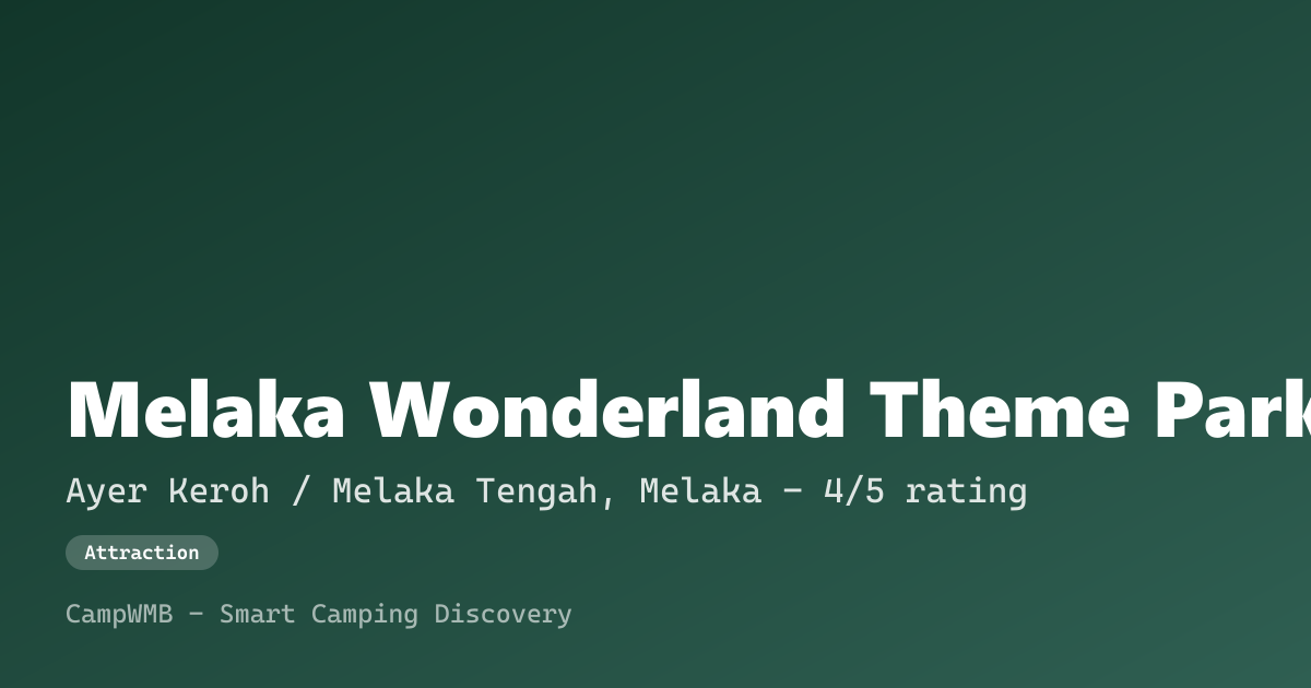 Visual sementara Melaka Wonderland Theme Park & Resort