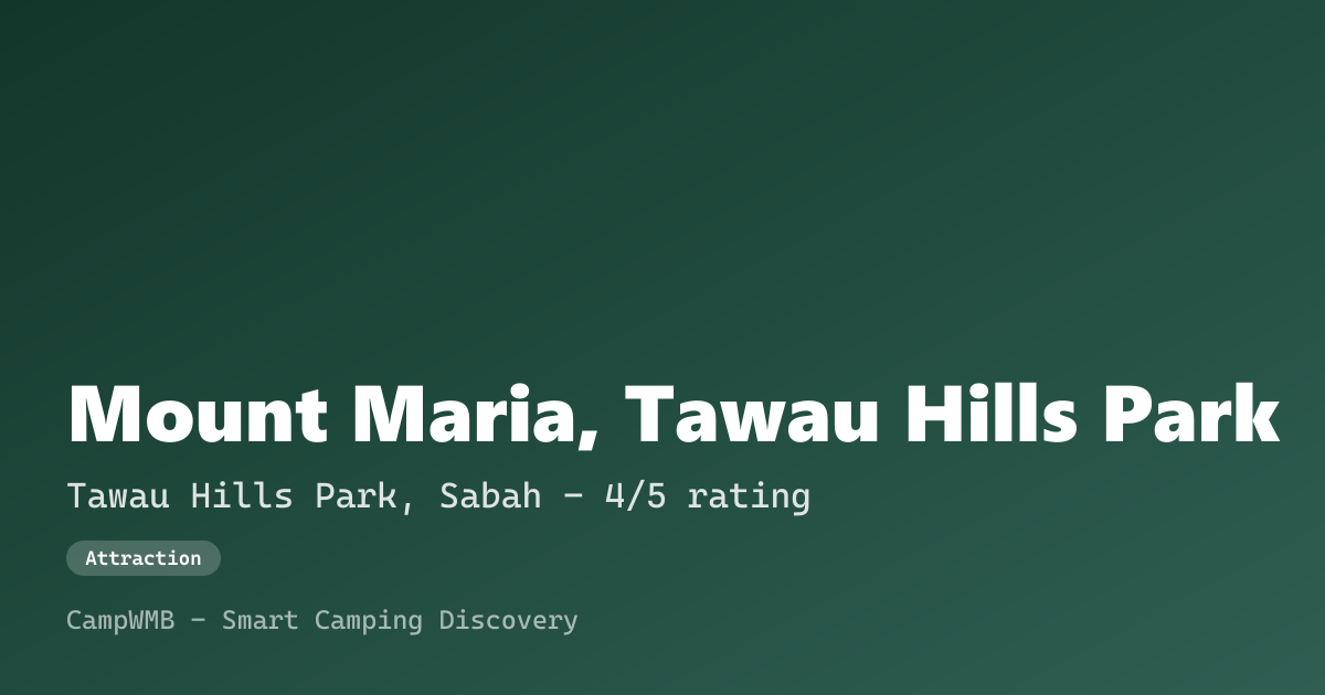 Visual sementara Mount Maria, Tawau Hills Park