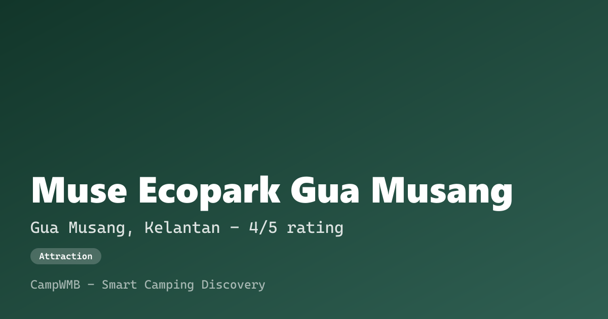 Visual sementara Muse Ecopark Gua Musang