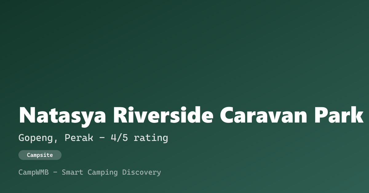 Visual sementara Natasya Riverside Caravan Park Gopeng