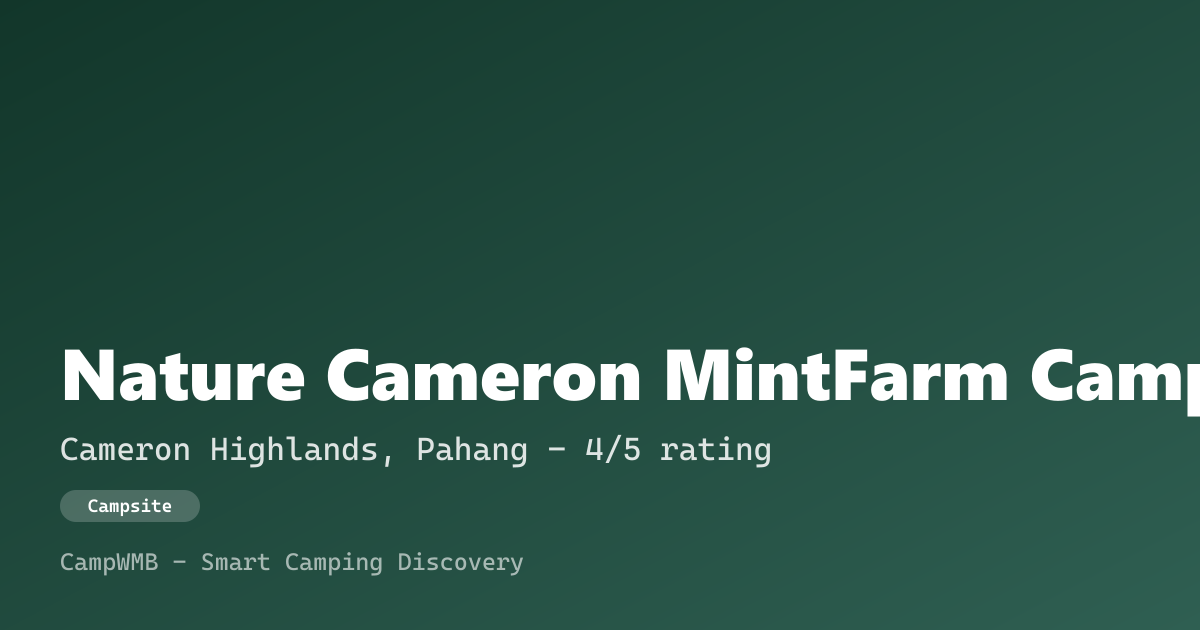 Visual sementara Nature Cameron MintFarm Campsite